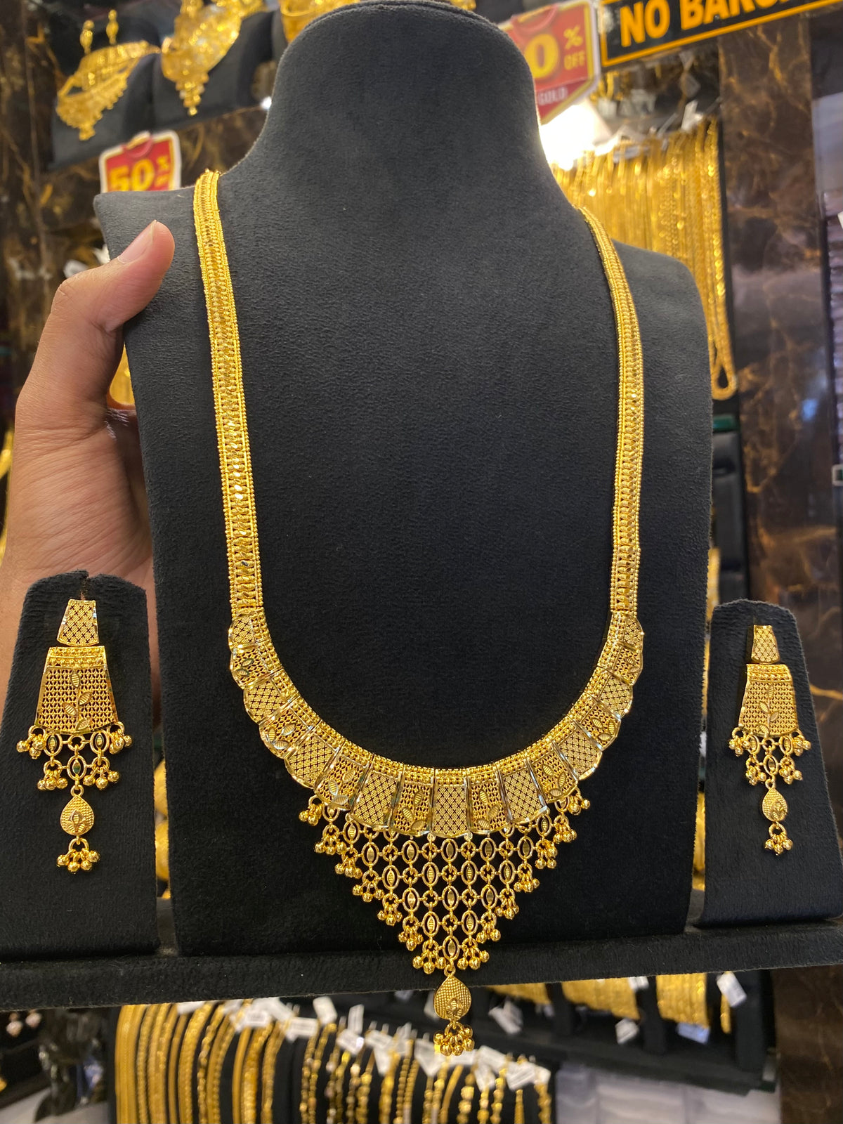 Calcutta Style Heavy Long Set Full Gold Plated
