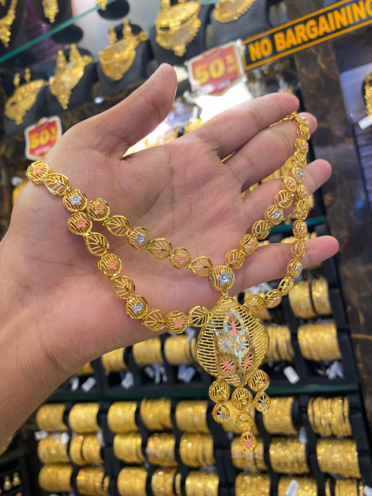 Turkish Style Neck Set Tri Mix- Gold Plated