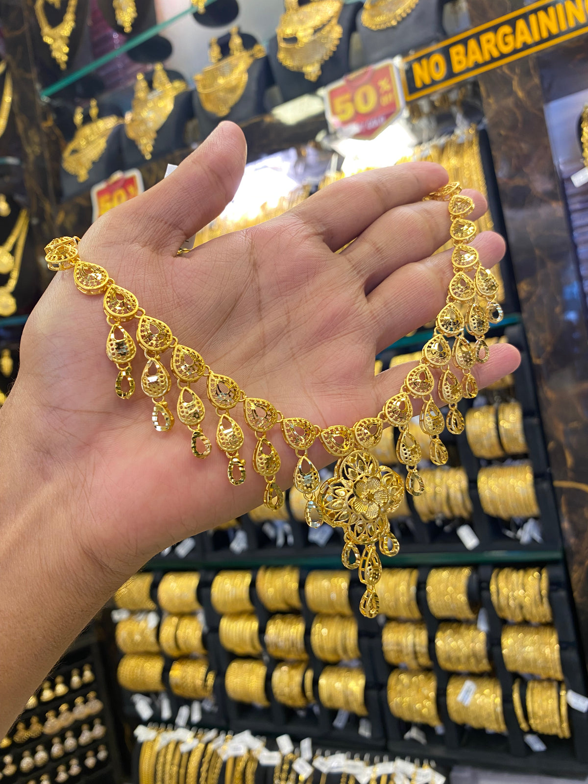 Turkish Style Neck Set Full Gold - Gold Plated