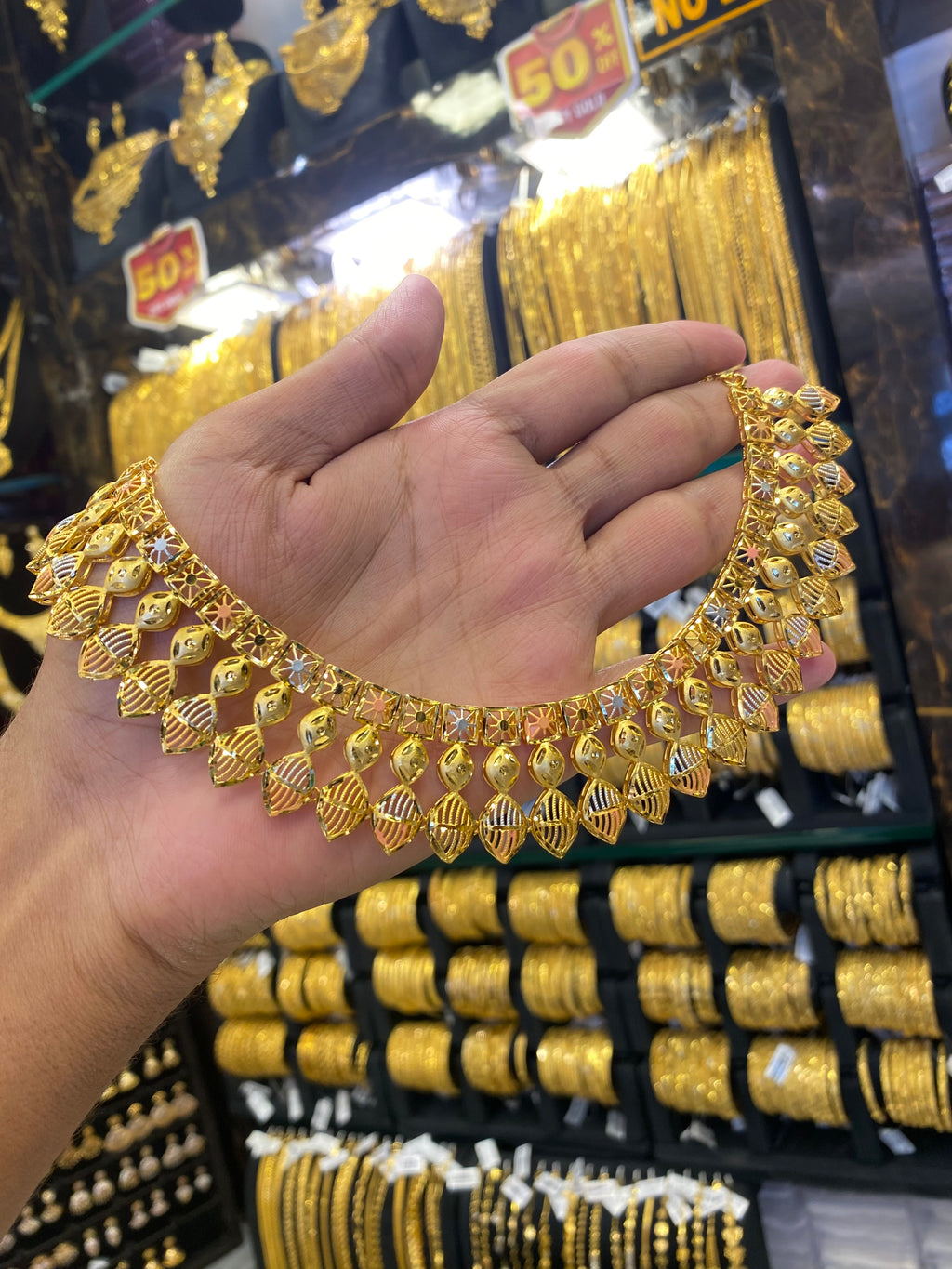 Turkish Style Neck Set Tri Mix - Gold Plated