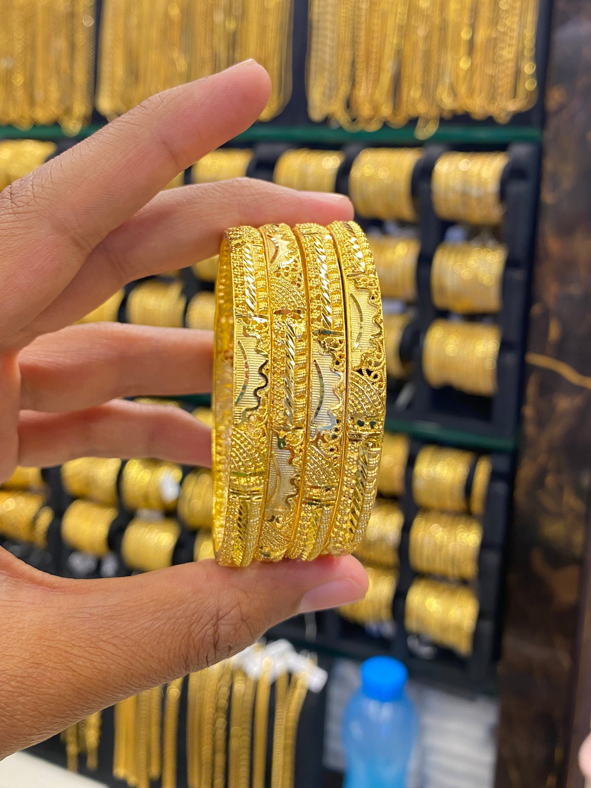 Gold Plated Bangle 4Pcs Full Gold
