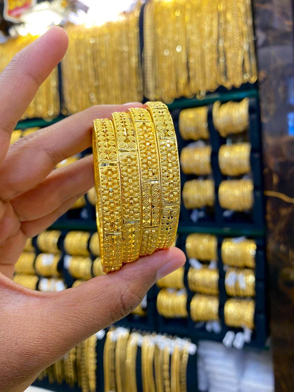 Gold plated Bangles set of 4