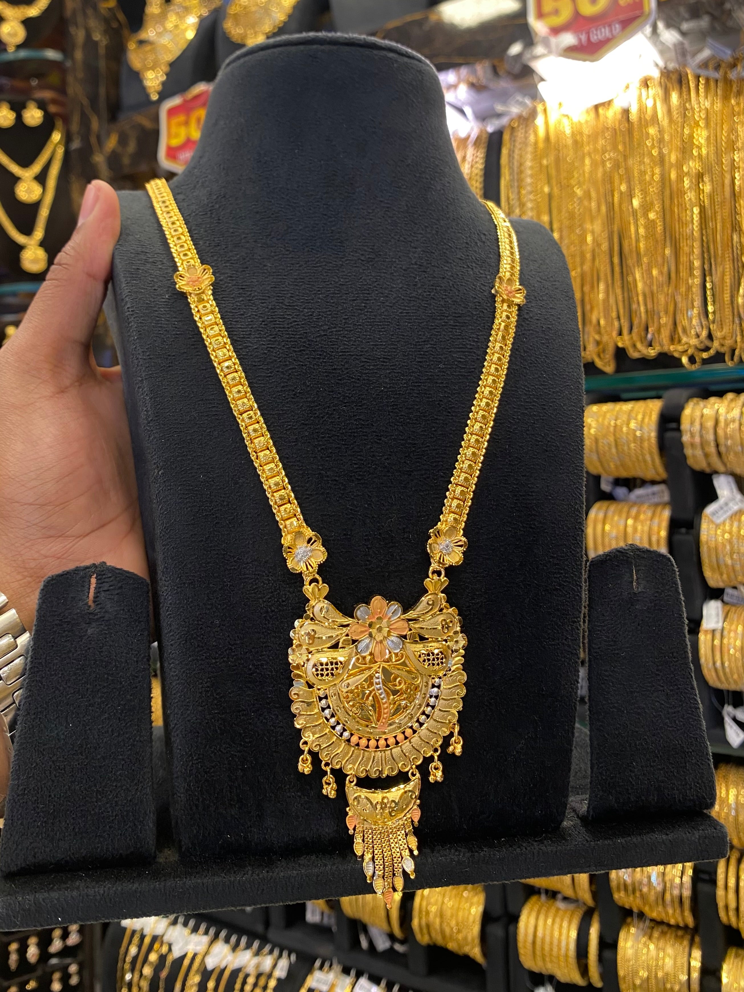 Indian Style Long Set Tri Mix - Gold Plated