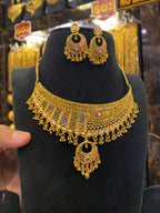 Gold plated Chocker set - Tri mix