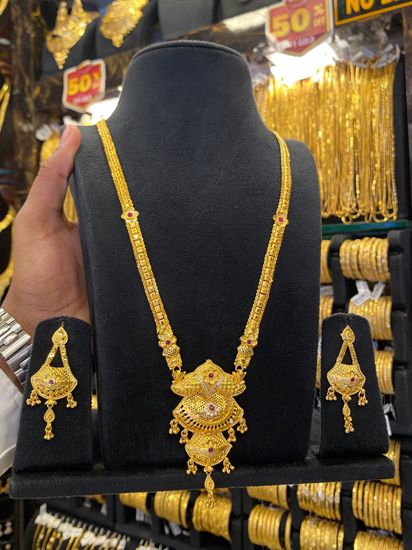 Indian Style Long Set Full Gold - Gold Plated