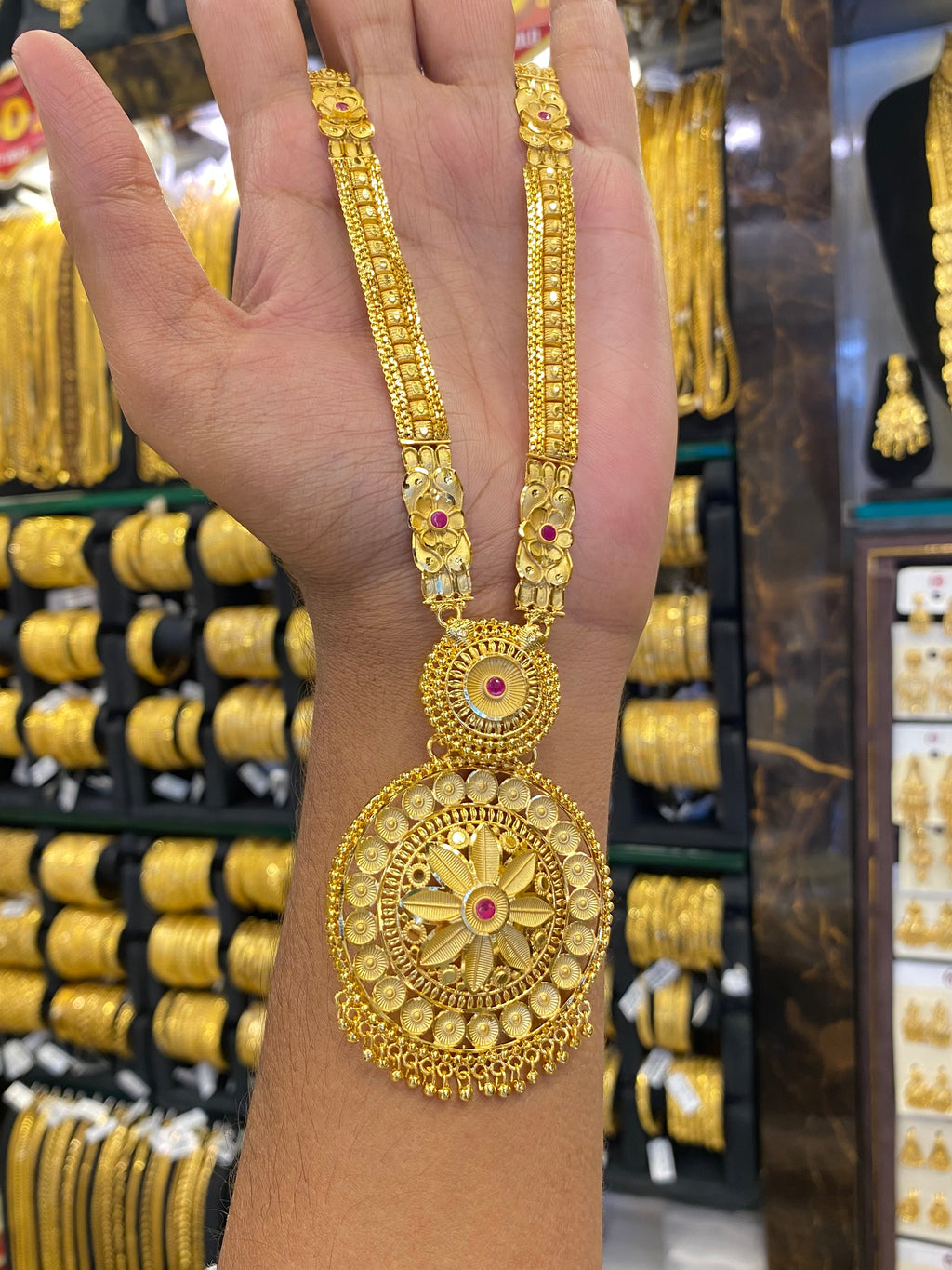 Indian Style Long Set Full Gold - Gold Plated