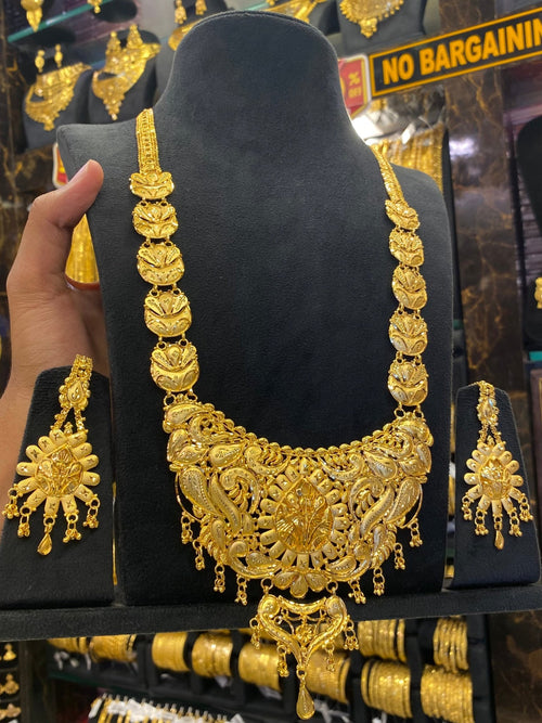 18k Calcutta Style Heavy Bridal Set - Gold Plated - FAA FASHION