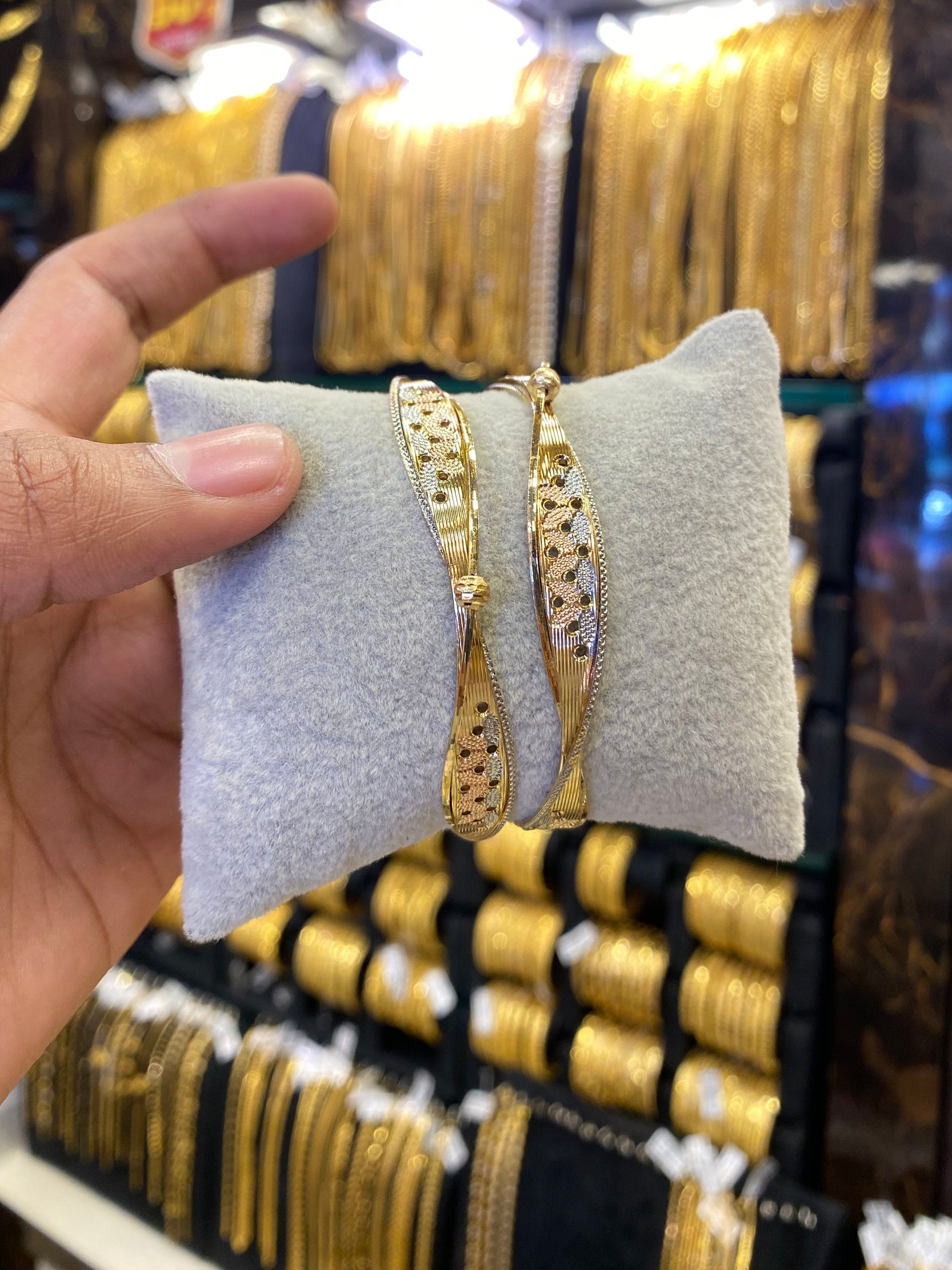 Arabic bangles 2pcs - Rhodium plated