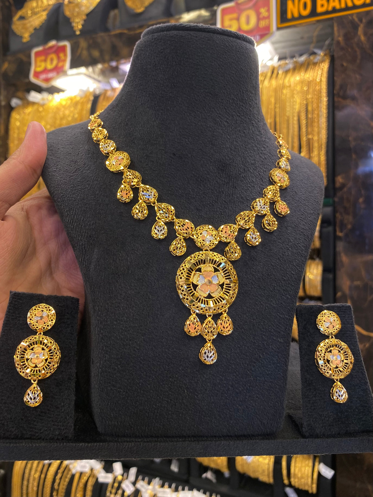Turkish Style Neck Set Tri Mix - Gold Plated