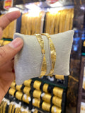Arabic style bangle 2pcs - Rhodium plated