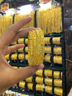 Gold Plated Bangle 4Pcs Full Gold
