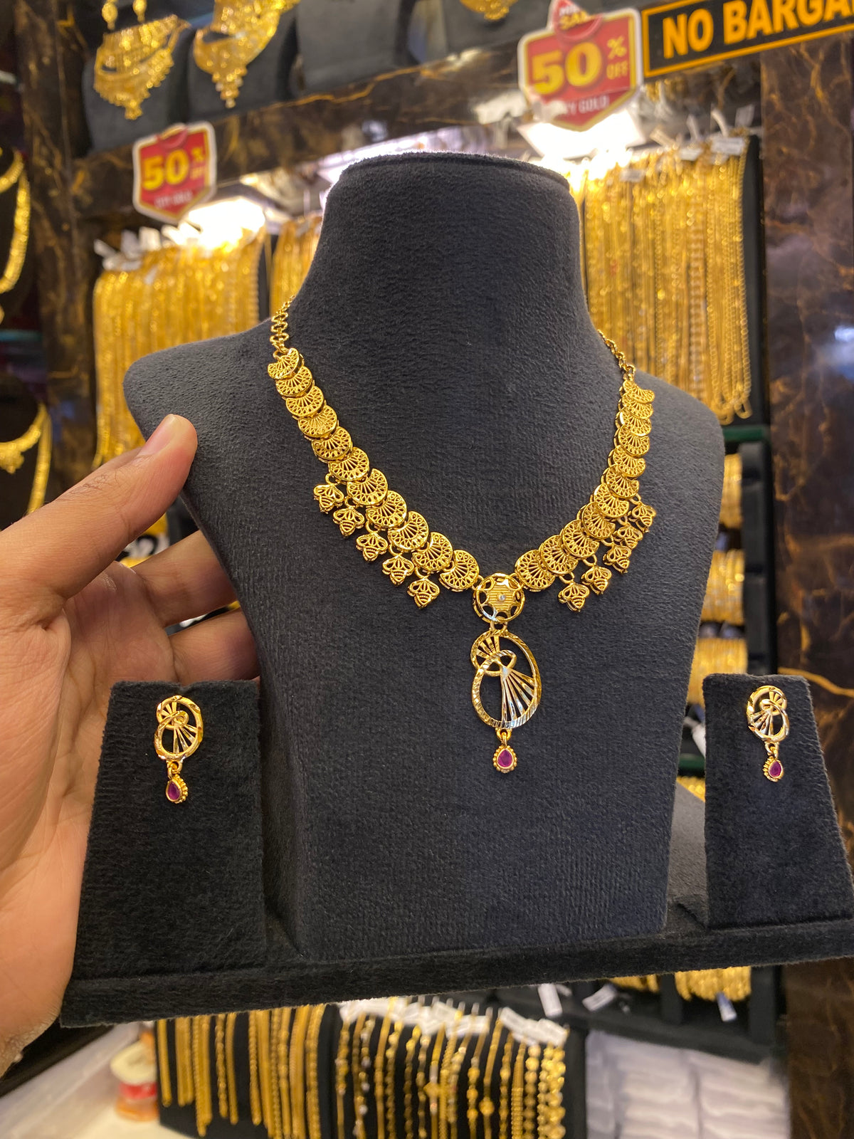 Turkish style neck set - Gold plated