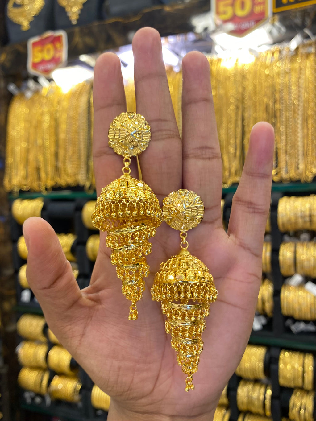 Jhumka Earring Gold plated - 5 layer