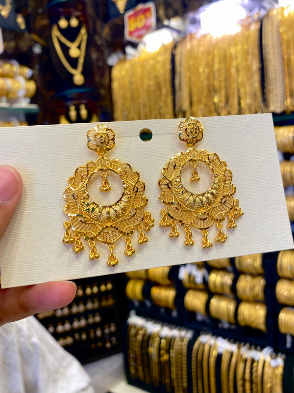 Chand Bali Medium Size Earrings - Gold Plated