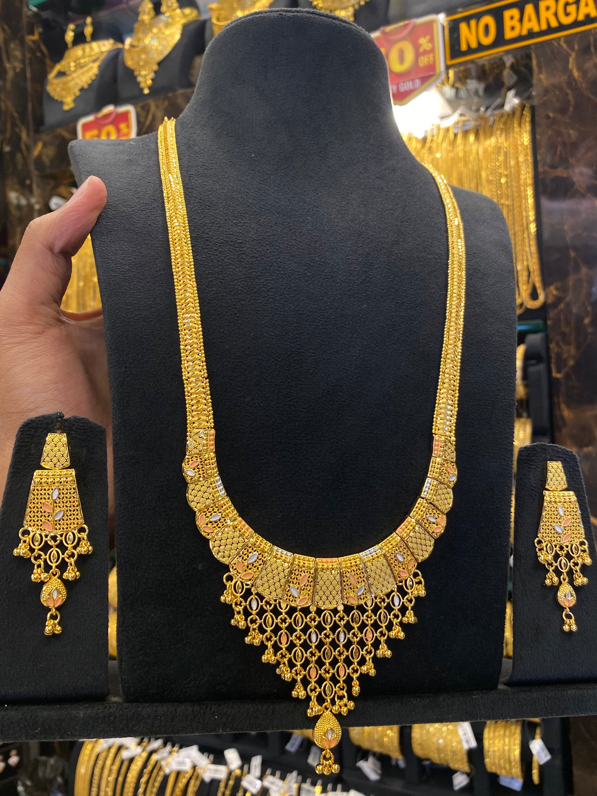 Calcutta Style Heavy Long Set Tri Mix - Gold Plated