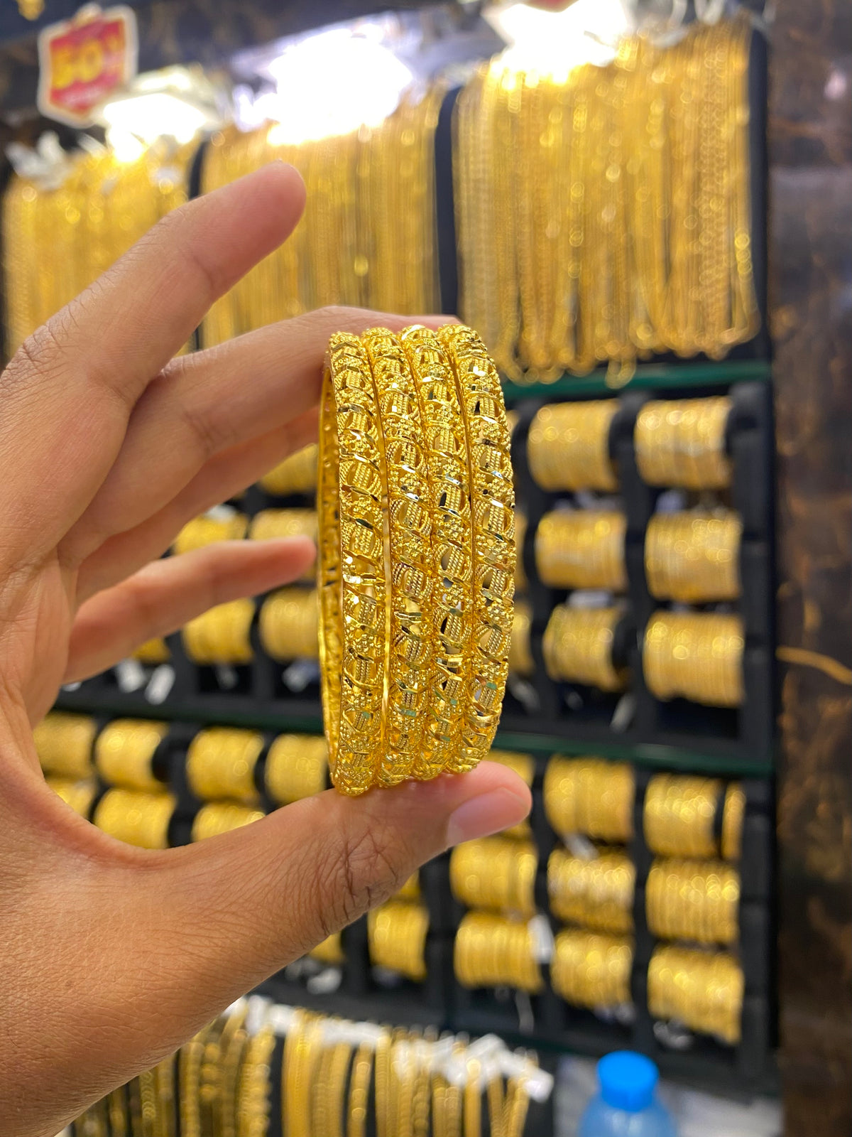 Gold Plated Bangle 4Pcs Full Gold