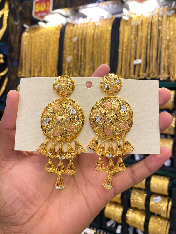 Turkish Style Earrings Tri Mix - Gold Plated
