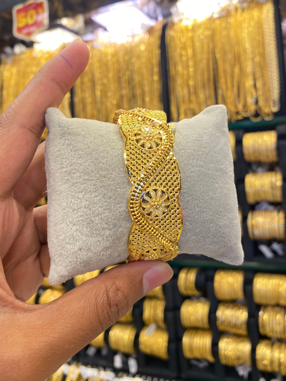 Gold Plated Kada Bangle Screw Type 1Pcs