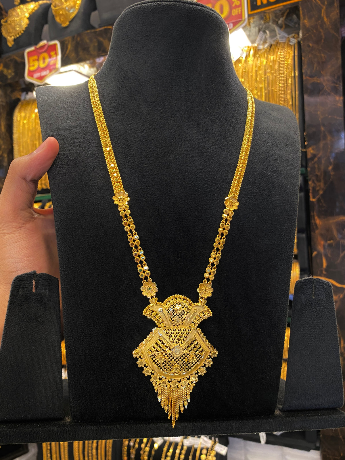 Indian Style Long Set Full Gold - Gold Plated