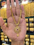 Gold Plated Pendant Chain Cz Stone - 24” Length