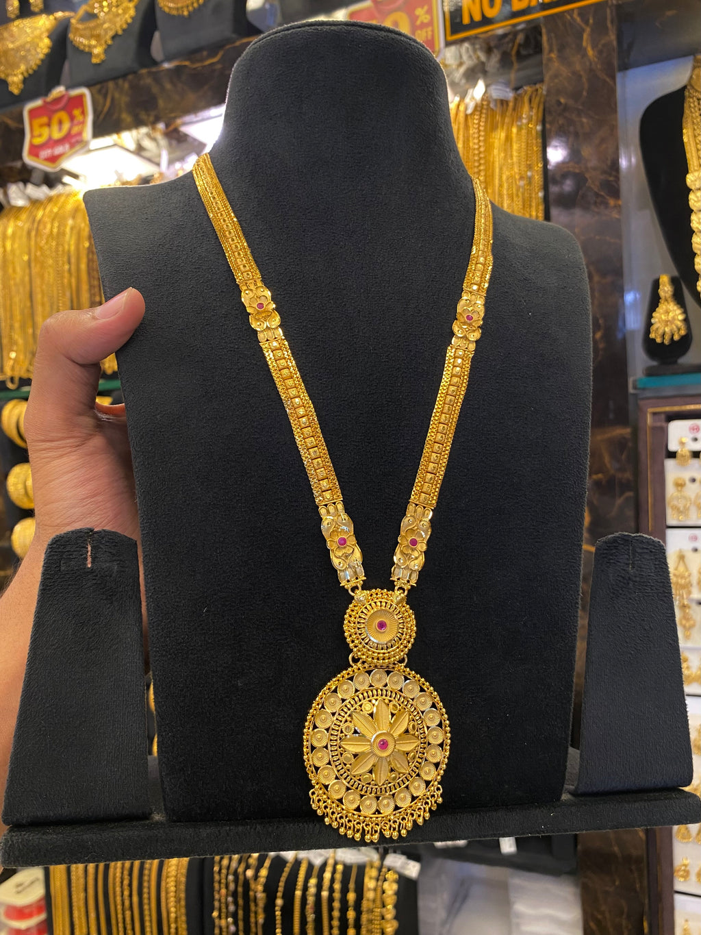 Indian Style Long Set Full Gold - Gold Plated