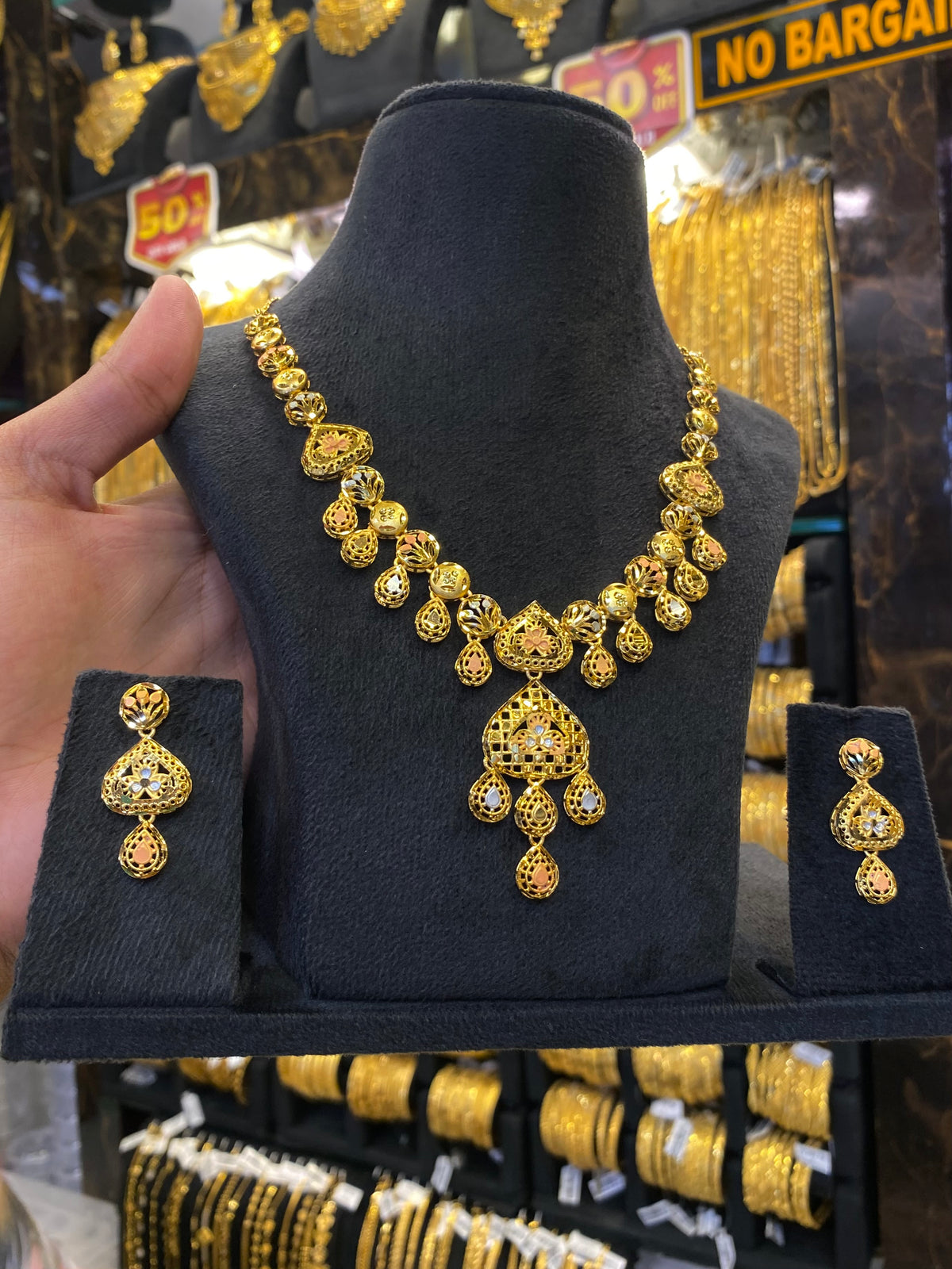 Turkish Style Neck Set Tri Mix - Gold Plated