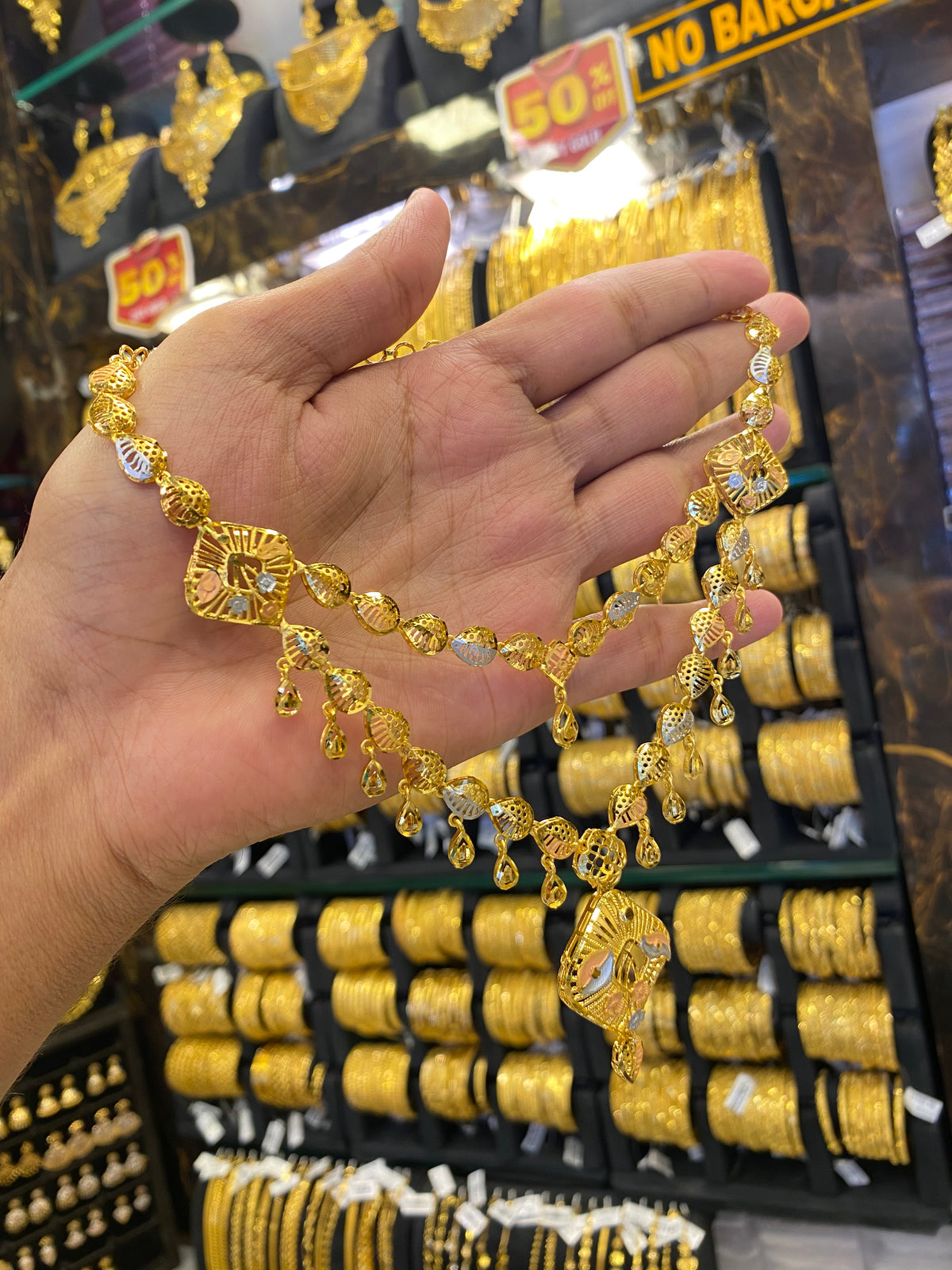Turkish Style Neck Set 2Step Tri Mix - Gold Plated
