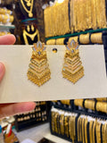 Gold Plated Tri Mix Earring - Medium Size