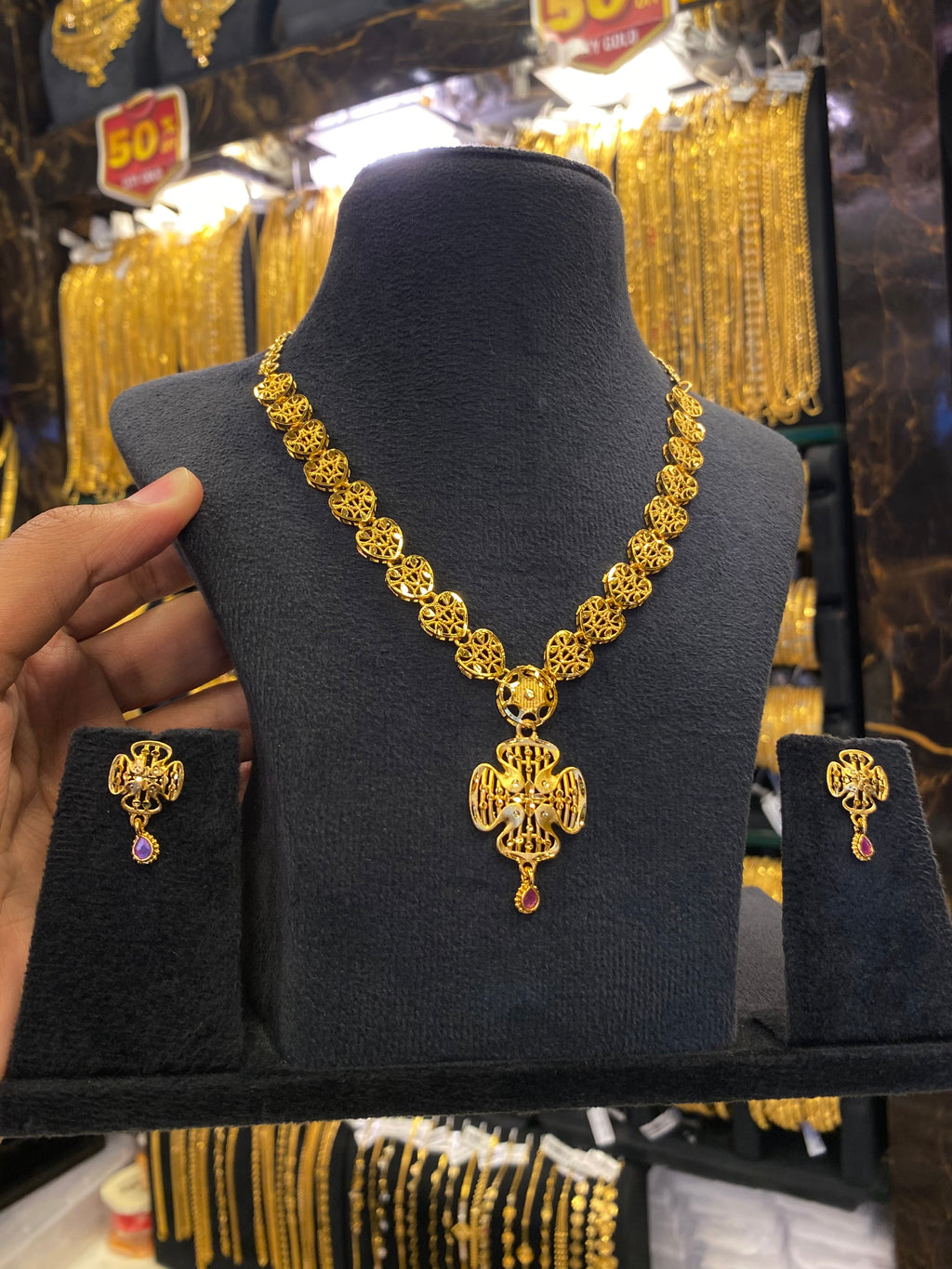 Turkish style neck set - Gold plated