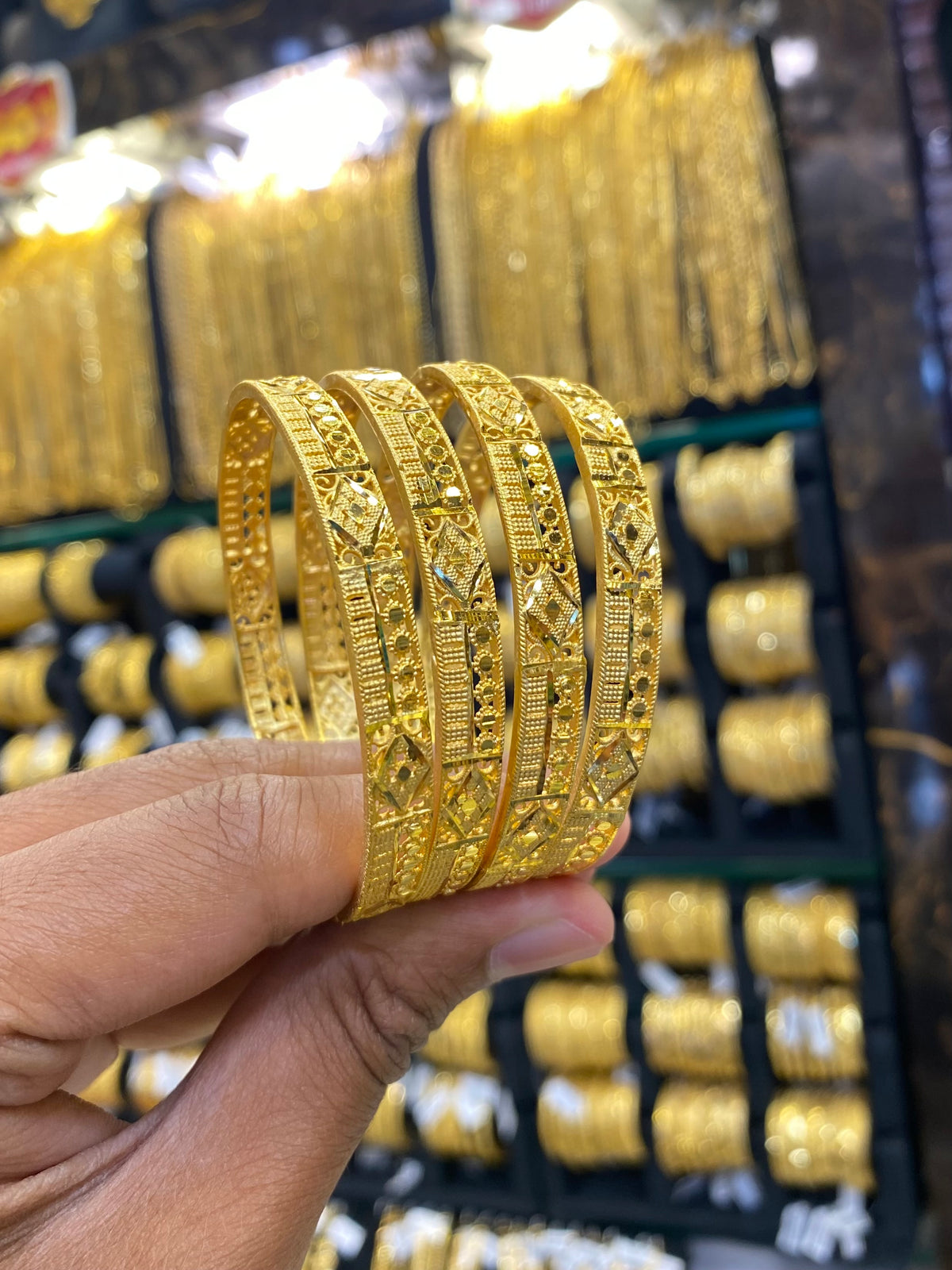 Gold plated Bangles set of 4