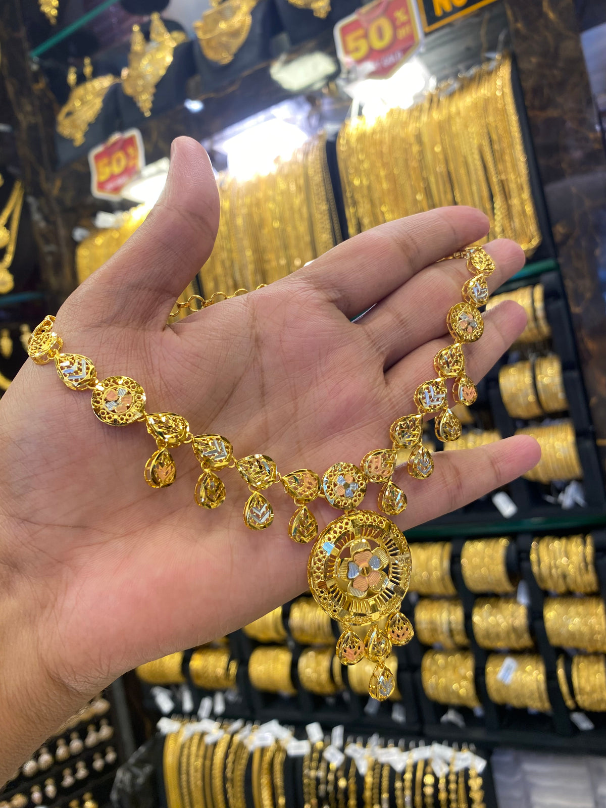Turkish Style Neck Set Tri Mix - Gold Plated