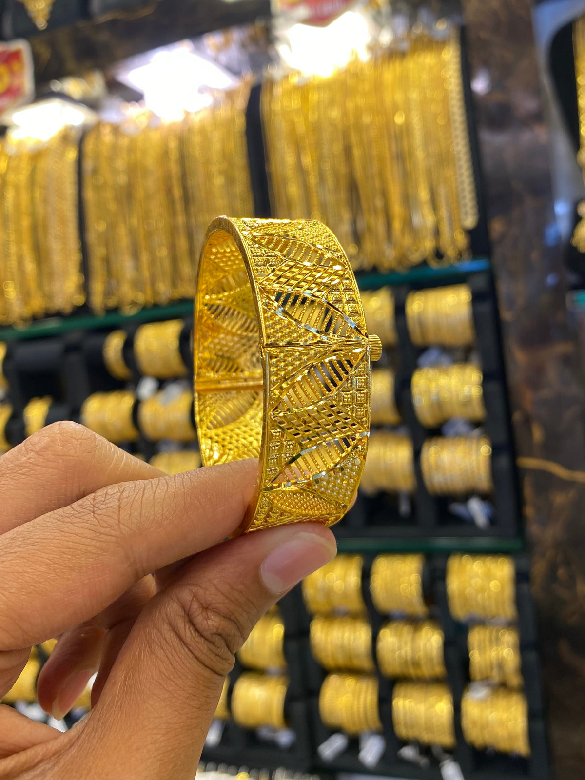 Gold Plated Kada Bangle Screw Type 1Pcs- Full Gold