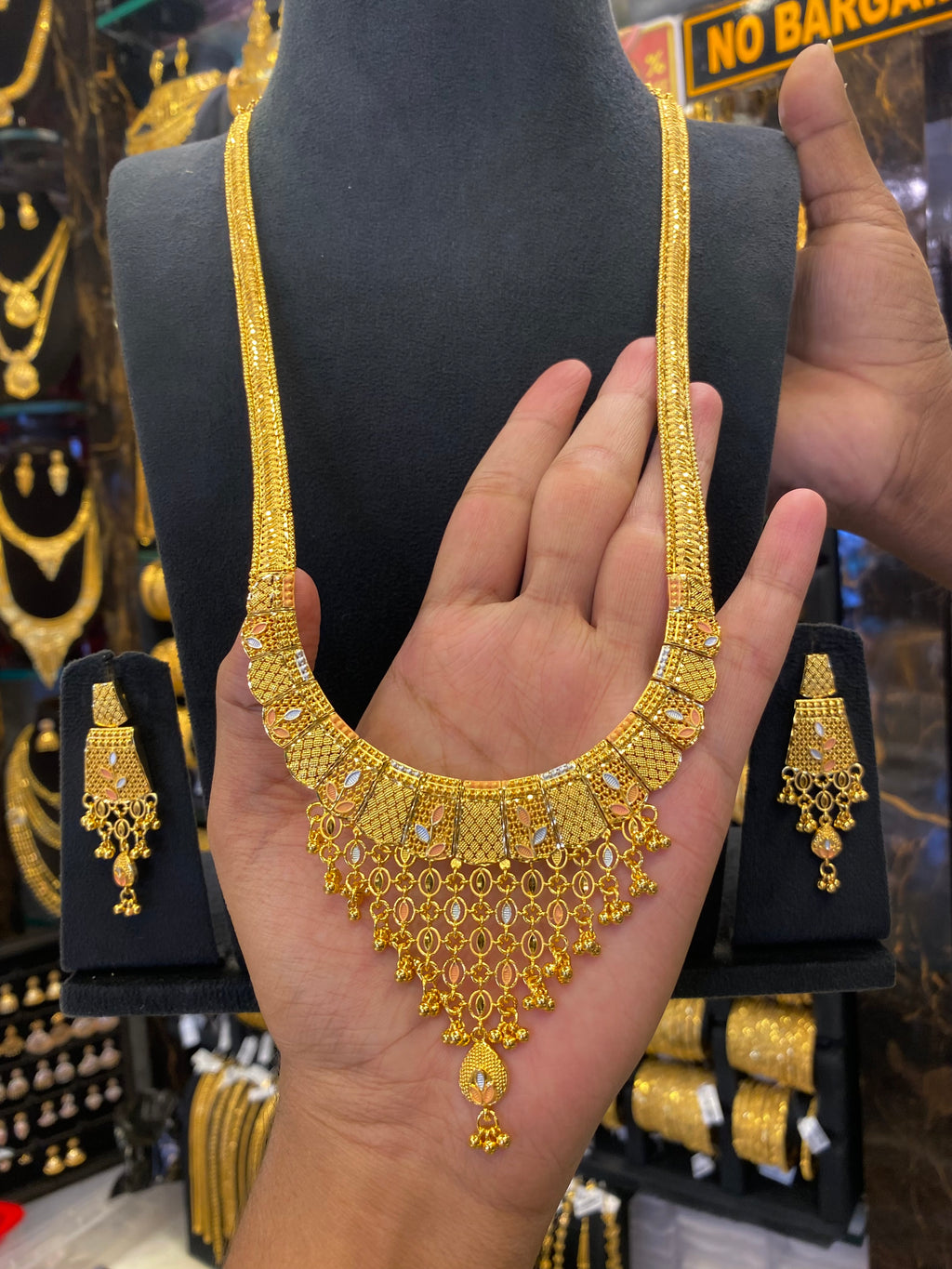 Calcutta Style Heavy Long Set Tri Mix - Gold Plated