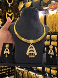 Statement Neck Set Cz Stone - Gold Plated