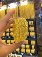 Gold plated bangles - 4pcs