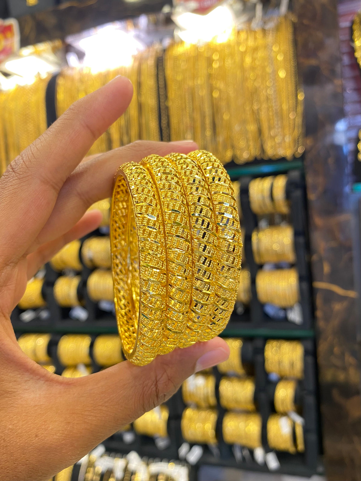 Gold plated bangles - 4pcs