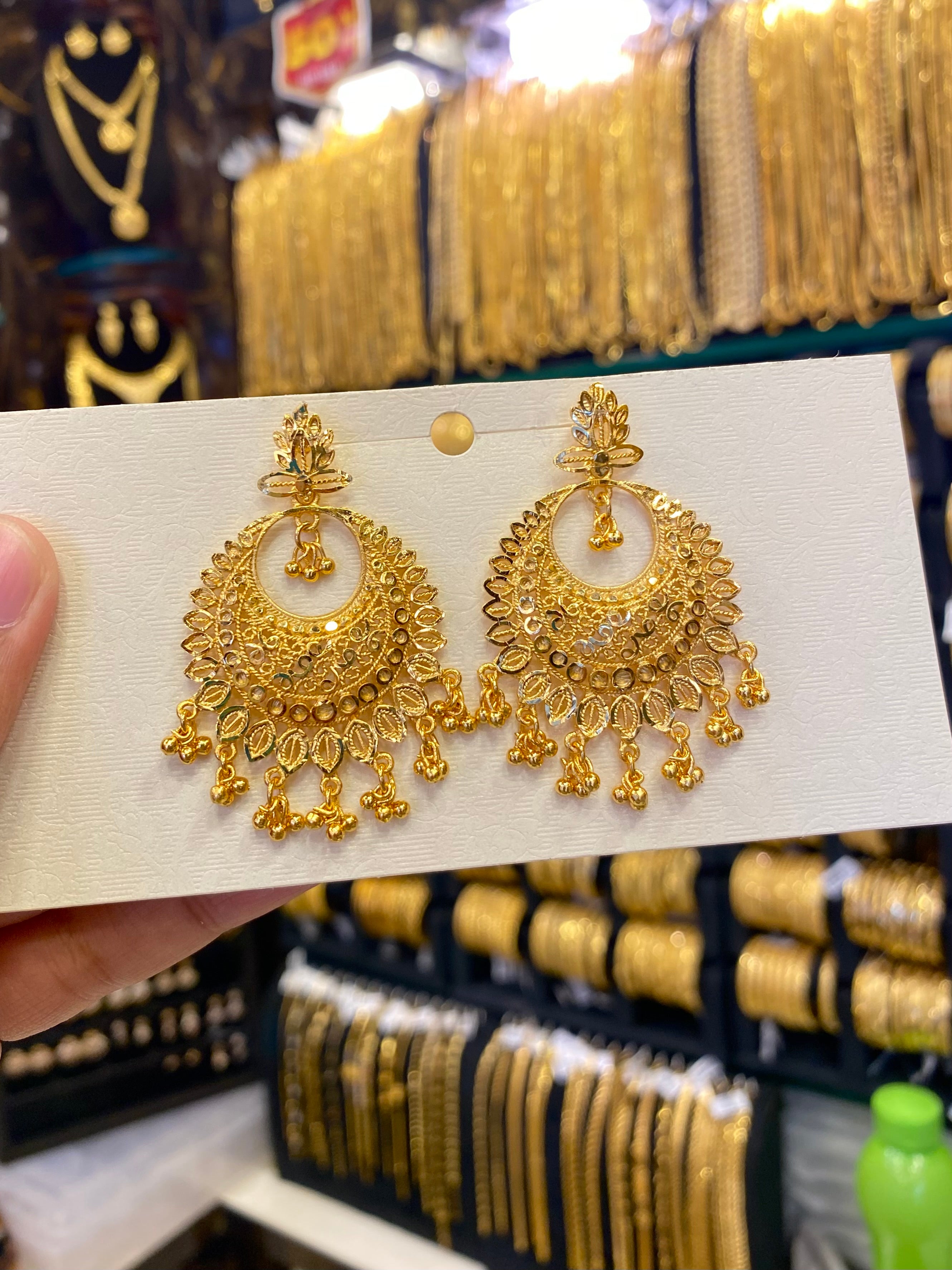 Chand Bali Medium Size Earrings - Gold Plated
