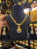 Statement Neck Set Cz Stone - Gold Plated