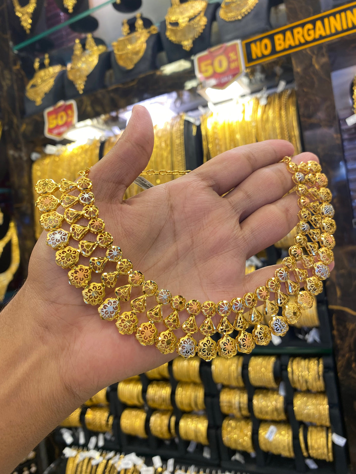 Turkish Style Neck Set Tri Mix- Gold Plated