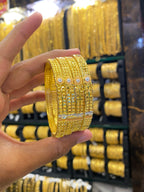 Gold Plated Bangle 4Pcs Tri Colour