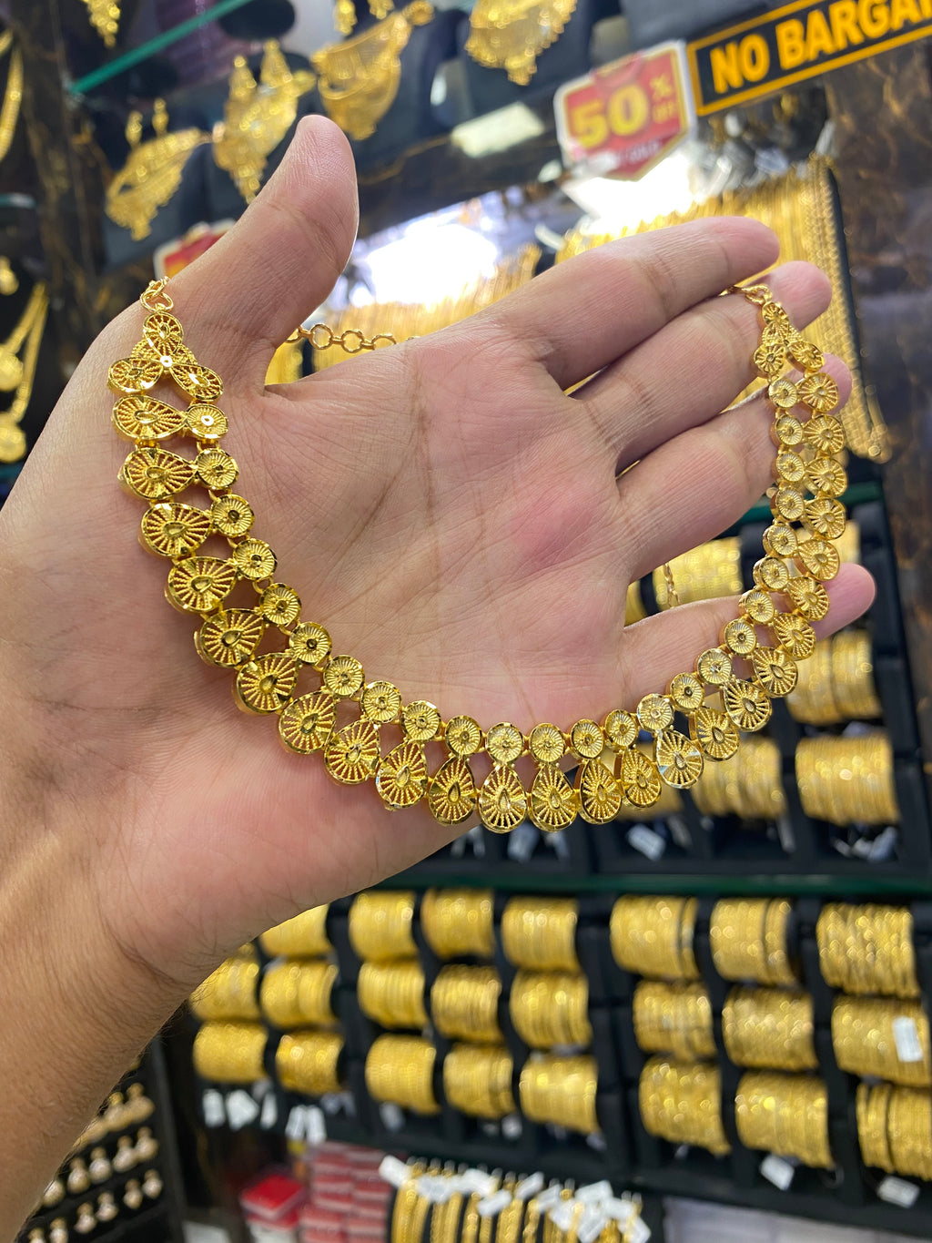 Turkish Style Neck Set Full Gold - Gold Plated