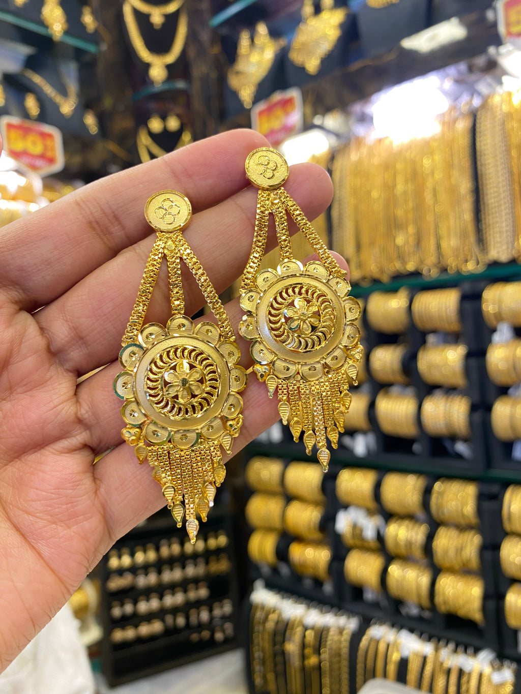 Calcutta Style Earrings - Gold Plated