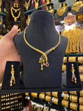 Statement Neck Set Cz Multi Stone - Gold Plated