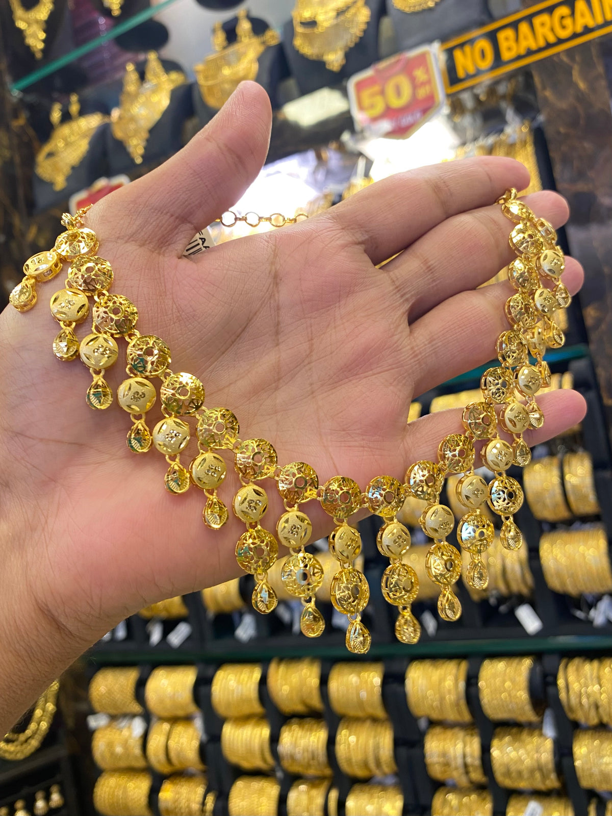 Turkish Style Neck Set Full Gold - Gold Plated