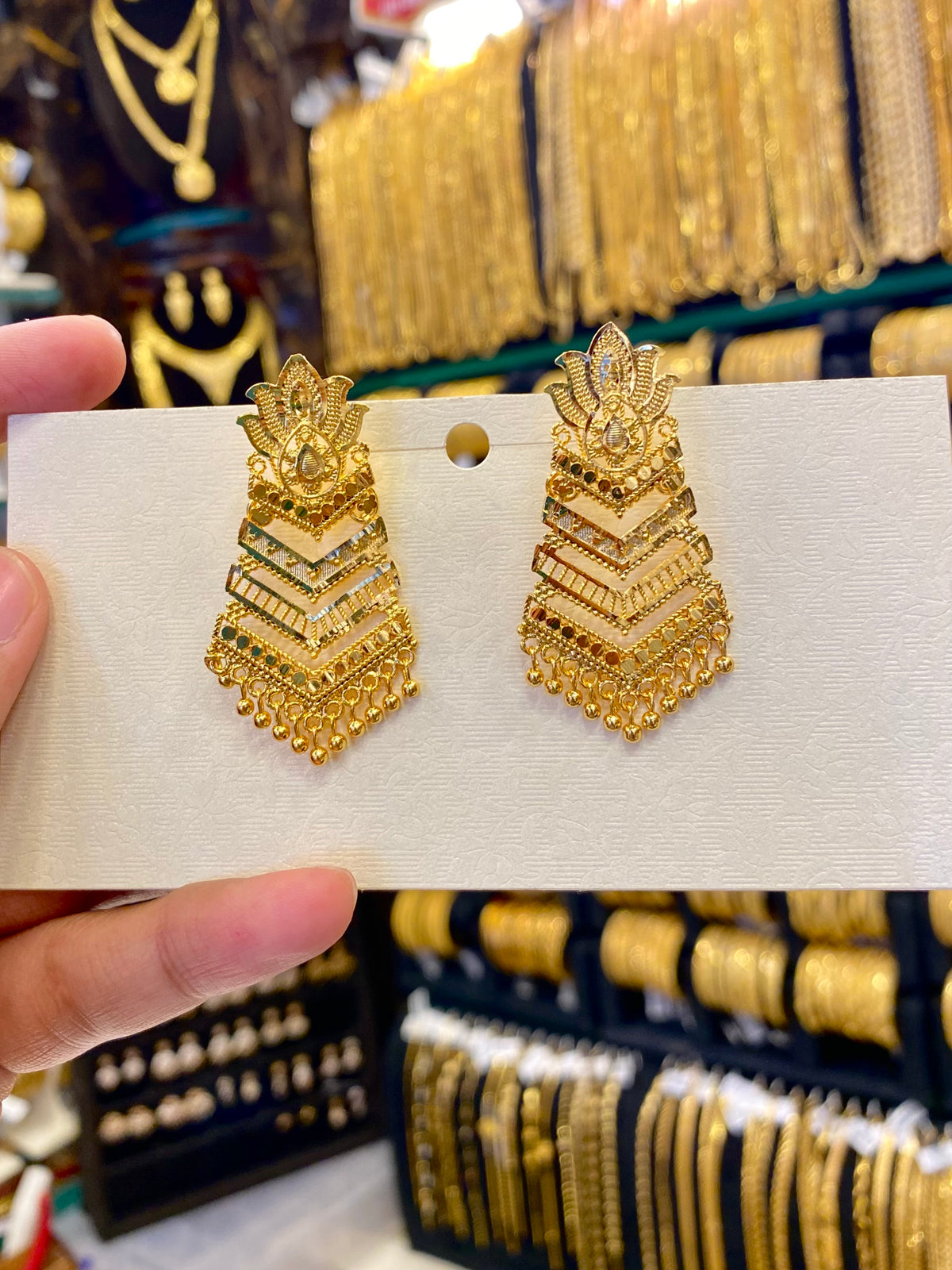 Gold Plated Full Gold Earring - Medium Size