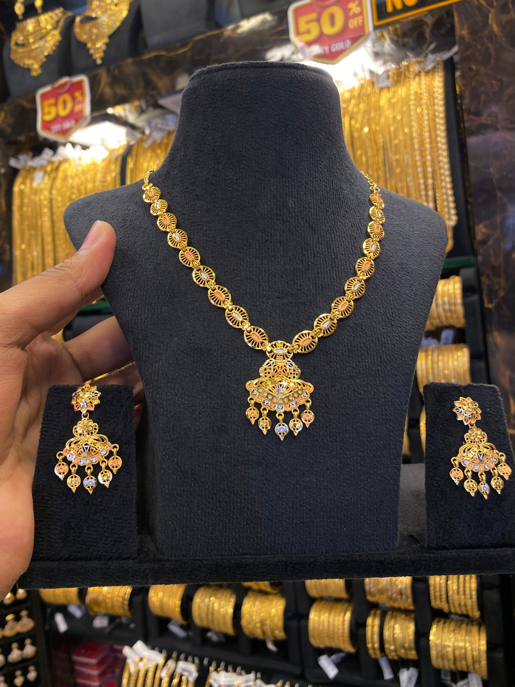 Turkish neck set - Tri colour