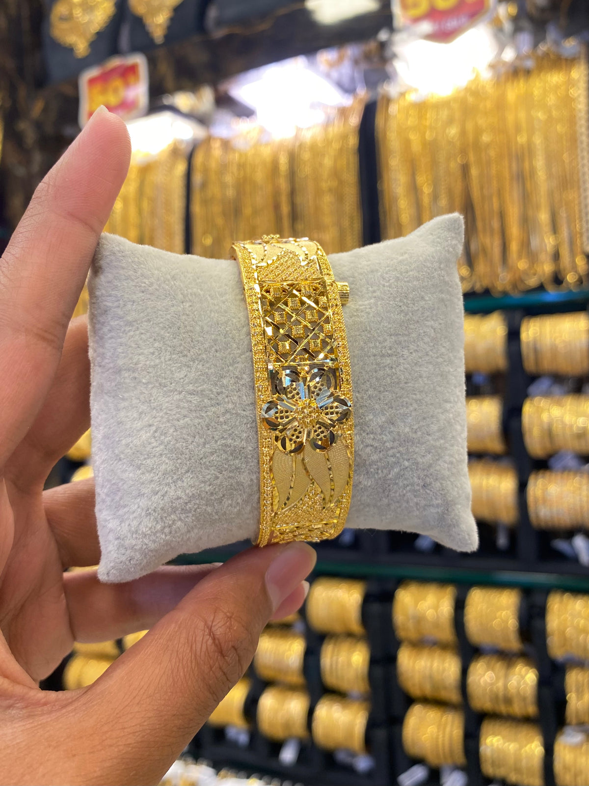 Gold Plated Kada Bangle Screw Type 1Pcs- Full Gold