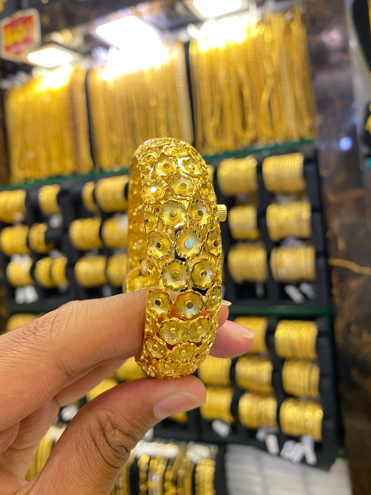 Gold Plated Kada Bangle Screw Type 1Pcs