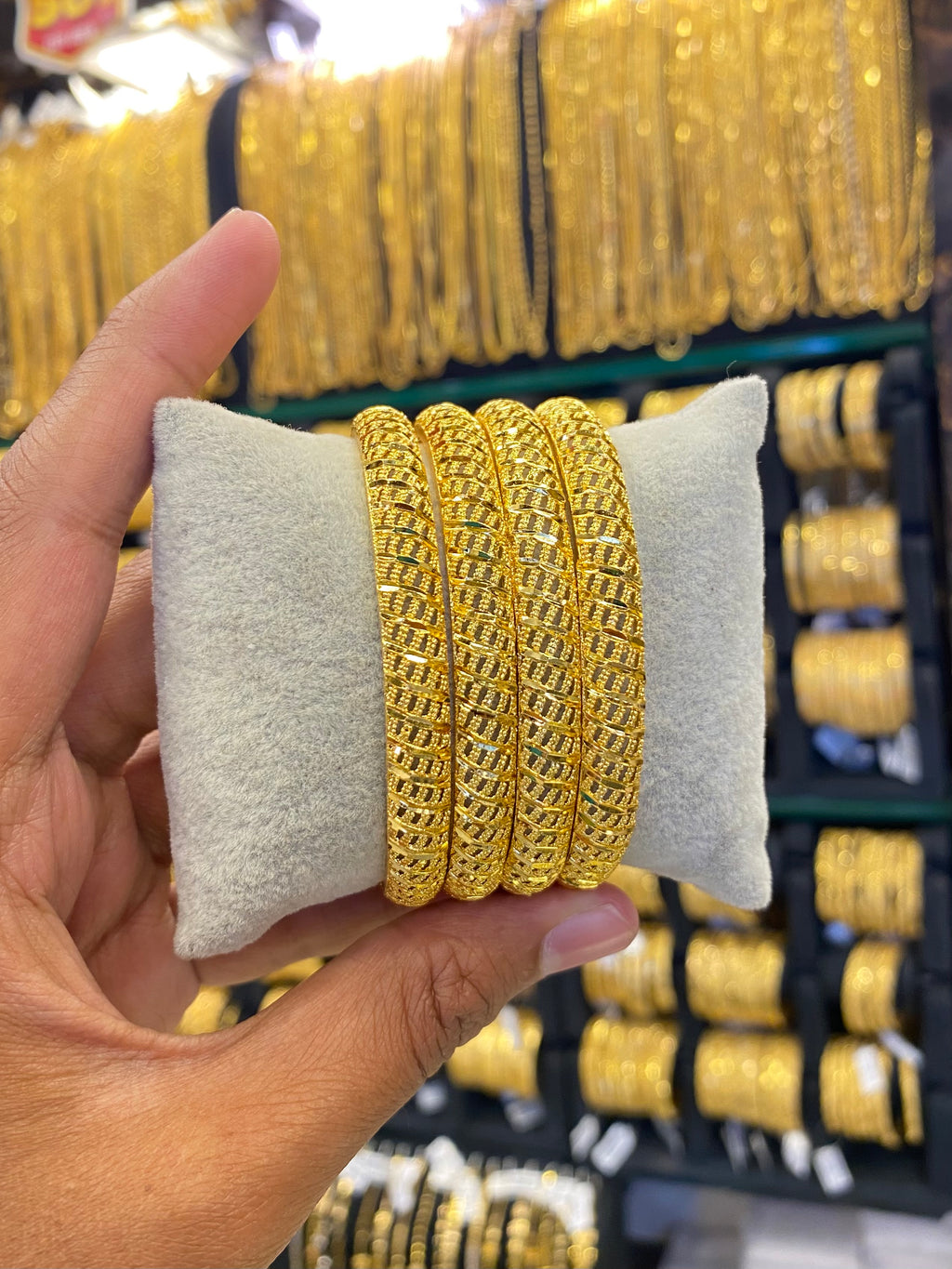 Gold plated bangles - 4pcs