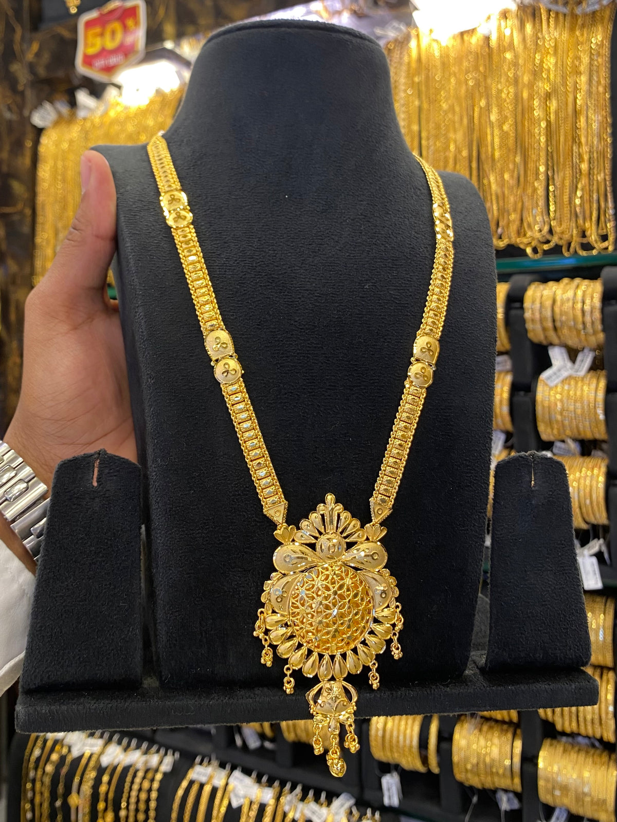 Indian Style Long Set Full Gold - Gold Plated